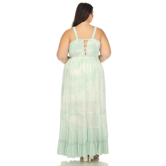 Plus Size Smocked Ruffle Maxi Dress - Picture 3 of 5